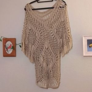 Vintage Crochet Boho Cover-up Top